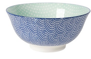 Now Designs Stamped Bowl, 6" - Blue/Aqua Waves