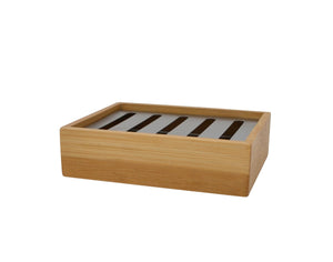 Bamboo Slotted Soap Dish, 4x5"