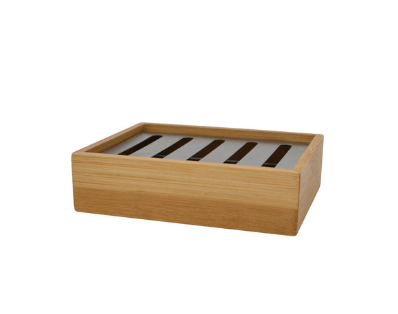 Bamboo Slotted Soap Dish, 4x5