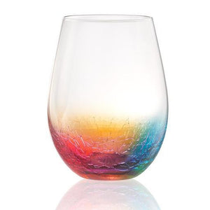 Crackle Stemless Wine Glass, 20oz
