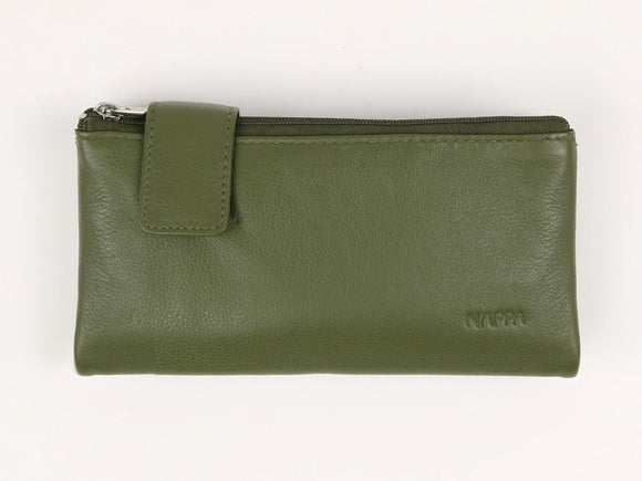 NAPPA Leather Ladies Wallet, Charlotte - Olive