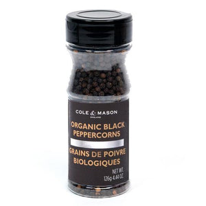 Cole & Mason Organic Black Peppercorns, Plastic Jar