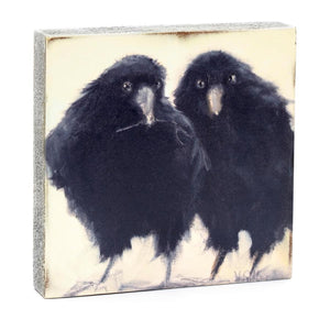 Raven Nesters Art Block,  6.25x6.25x1.25"