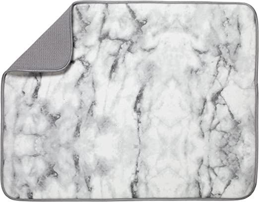 Harman Luxe Plush Microfibre Dish Drying Mat (15x20, Charcoal