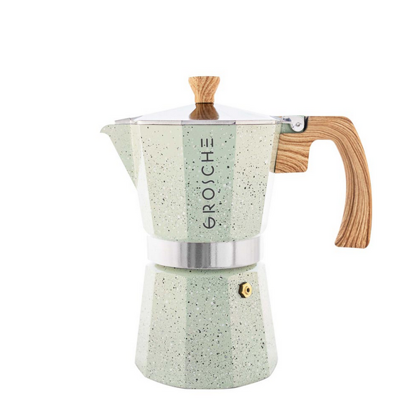 Grosche Milano Stovetop Espresso Maker, Mint Green 9 Cup