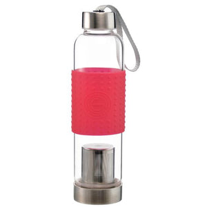 MARINO Tea Infuser Bottle/Matcha Shaker, Red 18oz