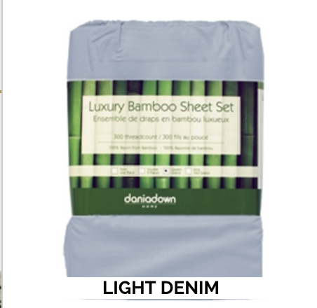 Daniadown Bamboo Sheet Set, Twin - Light Denim