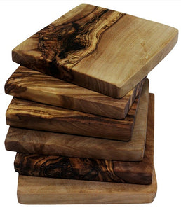 Olive Wood Square Coaster, 4" (Each)