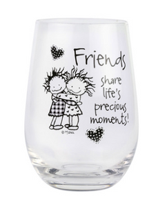 C I L Friends, Stemless Wine Glass w/Box