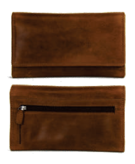 Rugged Earth Leather Ladies Wallet, Style 990015