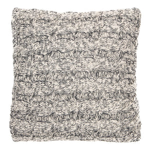 Bertrand Knitted Grey Throw Pillow, 18x18"