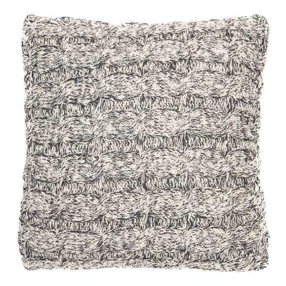 Bertrand Knitted Grey Throw Pillow, 18x18