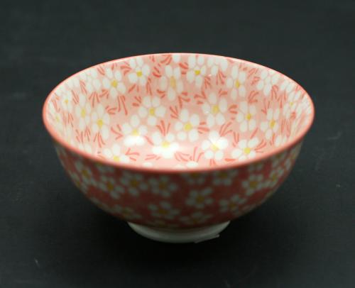 Red Flora Stoneware Bowl, 4.75