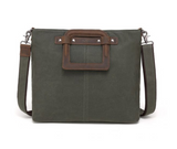 Davan Waxed Canvas Small Laptop Bag w/ Leather Handle