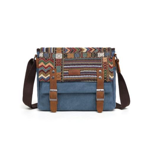 Davan Canvas Shoulder Bag w/ Aztec Design