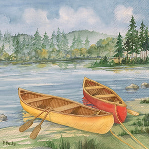 Cocktail Napkin - Log Cabin Canoe