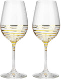 Bohemia Crystal Spiral Gold Wine Glasses, 350ml, 2pc