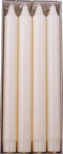 10" Ivory Crown Stearin Wax Taper Candle, 8pk