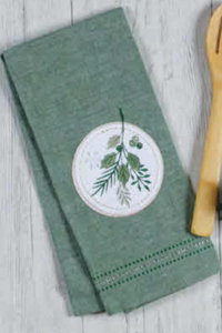 Kay Dee Designs Embroidered Tea Towel, Evergreen Wishes