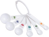 Fox Run Measuring Spoon Set, White w/Colour-Coded Symbols, 6pc