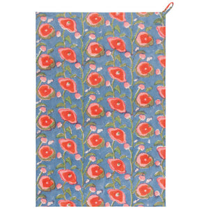 Danica Heirloom Block Print Tea Towel, Poppy