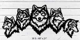 Wolf Heads Wall, Metalwork 48x21