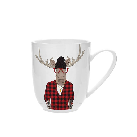 Buffalo Check Moose Coupe Mug