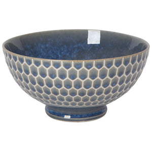 Honeycomb Porcelain Cereal Bowl, 6" Blue