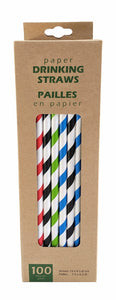 Kitchen Basics Striped Paper Straws, 100pk