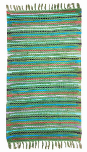 Country Cotton Chindi Mat, 32x60" Green