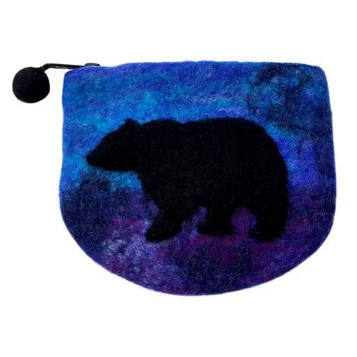 Hamro Felt Purse, Northern Bear (Blue/Purple)
