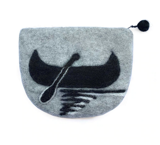 Hamro Felt Purse, Northern Canoe (Grey & Black)
