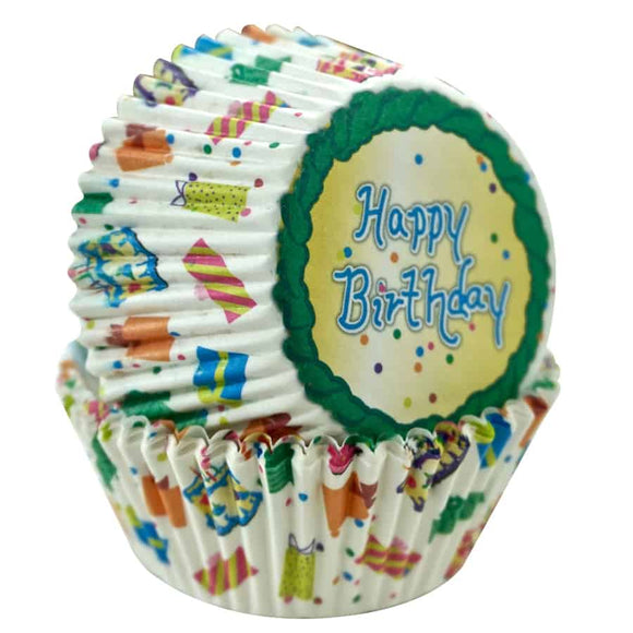 R&M Happy Birthday Cupcake Liners, 50pk