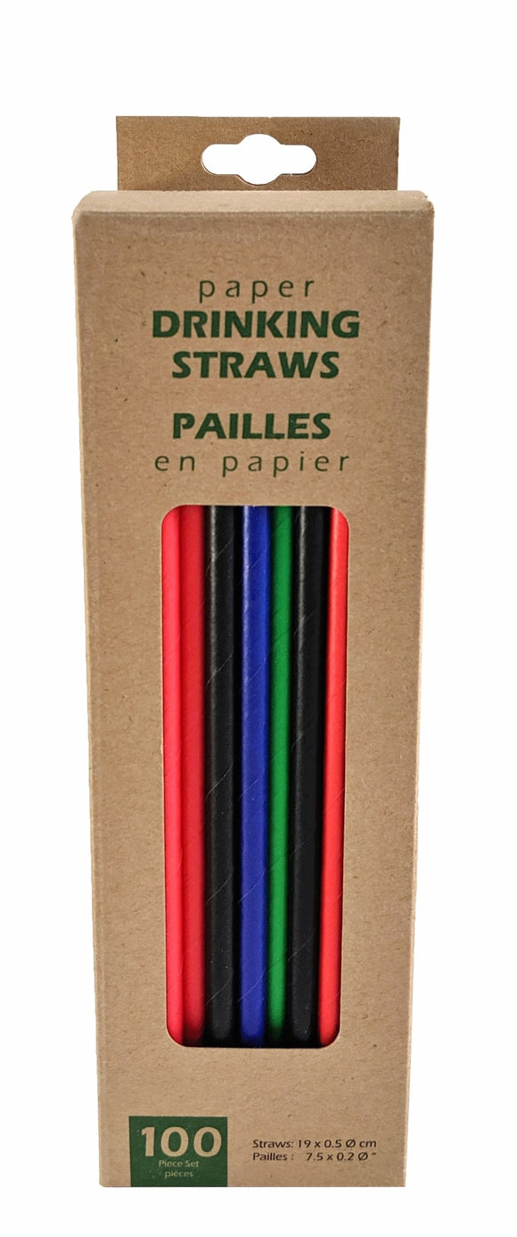 Kitchen Basics Solid Colour Paper Straws, 100pk