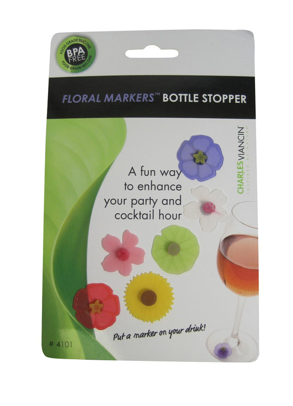 Charles Viacin Floral Drink Markers, Set of 6