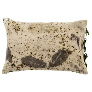 Eco Print Throw Pillow, 24x16"