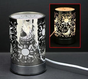 Touch Sensor Lamp - Silver Galaxy w/Scented Oil Holder, 7"
