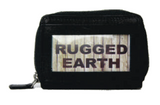 Rugged Earth Black Leather Card-Size ID Wallet, Style 88003