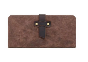Waxed Canvas Long Wallet, Brown