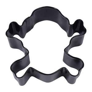 Skull & Cross Bones Polyresin Black Cookie Cutter, 3.5"