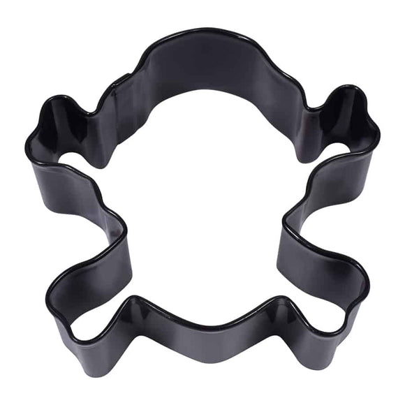 Skull & Cross Bones Polyresin Black Cookie Cutter, 3.5