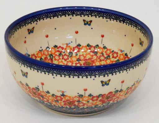 Bowl, 23x11cm, Red Flowers & Butterflies
