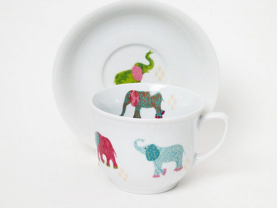Elephant Cappuccino Cup & Saucer, 6.5oz