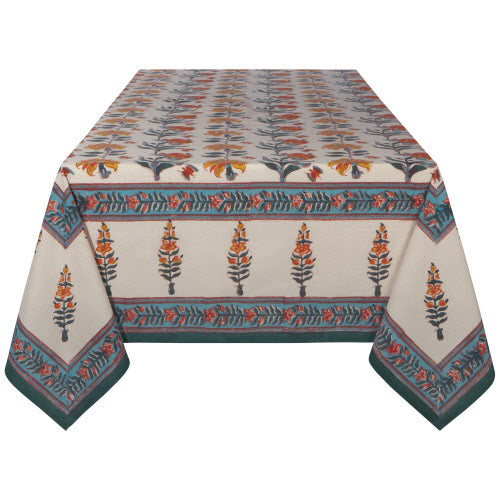 Danica Heirloom Block Print Tablecloth, Marigold 60x90