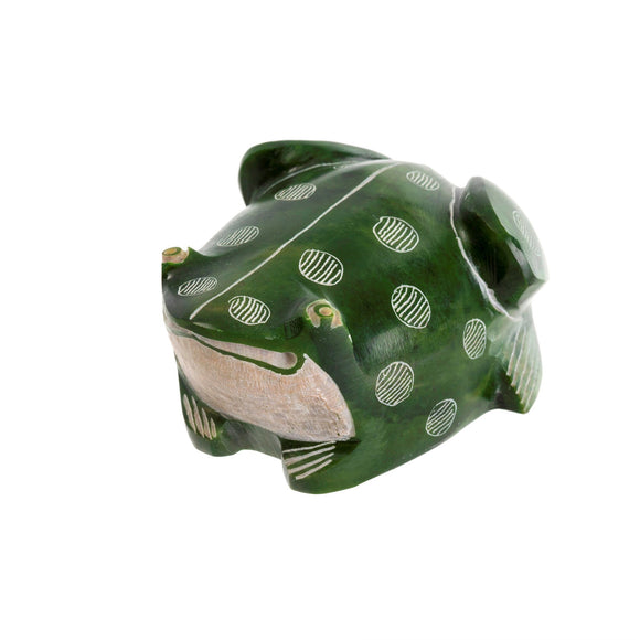 Indaba Soapstone Frog Ornament, Green