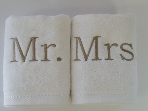 Pico Charlie Cole 'Mr. / Mrs.' Hand Towel Set, White