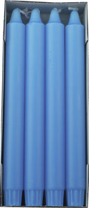 10" Light Blue Crown Stearin Wax Taper Candle, 8pk