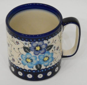 Mug, Straight, 400mL, Blue Flowers & Vines
