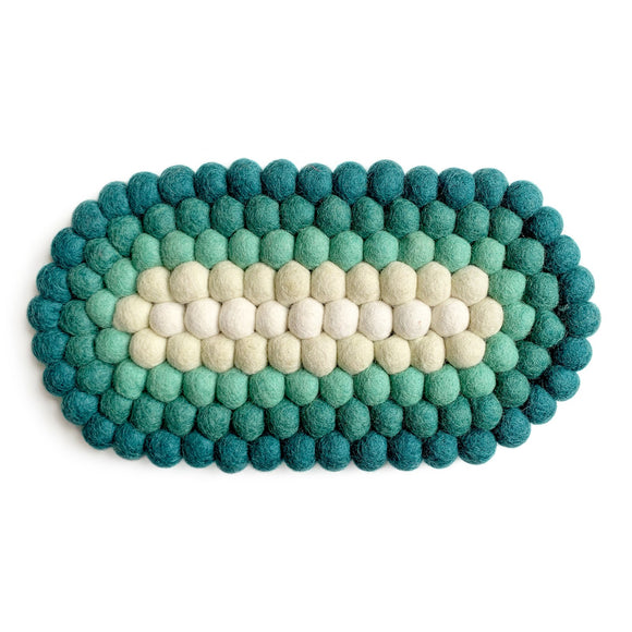 Hamro Felt Ball Oval Trivet,  8x12