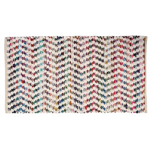 Braided Floor Mat, White & Multicolor 30x48"
